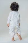 Shop_Tiber Taber_White Cotton Embroidery Moon Kurta And Dhoti Set _at_Aza_Fashions