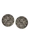 Shop_Palace Of Silver_Silver Plated Puzzle Round Ear Studs_at_Aza_Fashions