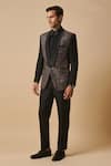 Shop_Philocaly_Black 100% Wool Embroidered Tartarus Pure Tuxedo _at_Aza_Fashions