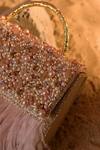 Shop_Be Chic_Pink Embellished Fiery Rectangle Shaped Box Clutch _at_Aza_Fashions