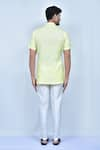 Shop_Arihant Rai Sinha_Yellow Kurta Cotton Plain Short Solid Pant Set _at_Aza_Fashions