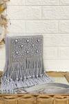 Shop_Kainiche By Mehak_Grey Embellished Mother Of Pearl Clutch Bag _at_Aza_Fashions