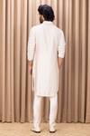 Shop_Ankit V Kapoor_Off White Georgette, Cotton Mirrors Yasir Embroidered Kurta Set_at_Aza_Fashions