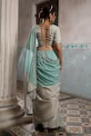 Shop_Sheela Suthar_Silver Embroidered Zardozi Work Border Organza Saree With Running Blouse _at_Aza_Fashions