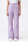 Shop_Genes Lecoanet Hemant_Purple Plain Full Bloom Flared Trouser _at_Aza_Fashions