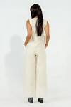 Shop_Stoique_Off White Cotton V-neck Oolong Quilted Pattern Waistcoat _at_Aza_Fashions
