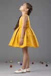 Shop_Darleen Kids Couture_Yellow Silk, Satin, Taffeta Sequins Celina Dress _at_Aza_Fashions