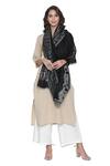 Shop_Shingora_Black Woven Floral Border Shawl _at_Aza_Fashions
