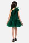 Shop_Byb Premium_Green Polyester Ruffles Asymmetric Dress _at_Aza_Fashions
