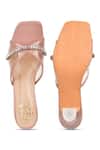 Shop_Kaltheos_Peach Embellished Helen Square Toe Transparent Heels_at_Aza_Fashions