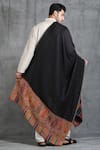 Shop_DUSALA_Black Handwoven Cashmere Reversible Palla Zari Fine Wool Stole _at_Aza_Fashions