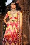 Shop_The Royaleum_Multi Color Anarkali- Upada Silk Printed Patola With Dupatta  _at_Aza_Fashions