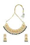 Shop_Kiara_Gold Plated Artificial Stones Kundan Embellished Necklace Set _at_Aza_Fashions