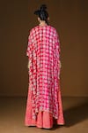Shop_Pooja Rajgarhia Gupta_Fuchsia Georgette, Silk Mirrors, Embroidery Sweetheart Printed Cape Sharara Set _at_Aza_Fashions