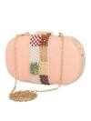 Shop_NR By Nidhi Rathi_Peach Embroidered Silk Oval Clutch Bag_at_Aza_Fashions