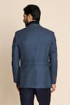 Shop_Gargee Designers_Blue 100% Wool Tweed Checks Cargo Pocket Blazer _at_Aza_Fashions