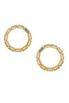 Buy_Esme By Aashna Dalmia_Gold Plated Stone Geometric Shaped Hoops _at_Aza_Fashions