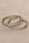 Buy_Nazaakat By Samara Singh_Silver Plated American Diamond Stone Studded Bangles - Set Of 2_at_Aza_Fashions