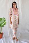 Shop_Shachi Sood_Off White Dupion Silk, Butter Crepe Floral Hand Embroidered Kurta With Pant  _at_Aza_Fashions