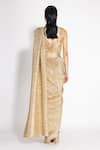 Shop_431-88 by Shweta Kapur_Gold Pleated Silk Embellished Metallic Pre-draped Saree With Blouse  _at_Aza_Fashions