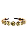 Shop_Foot Fuel_Gold Floral Baani Enamelled Hairband _at_Aza_Fashions