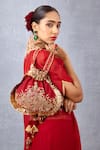 Shop_Torani_Red Embroidery Nilofer Potli _at_Aza_Fashions