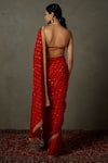 Shop_RI.Ritu Kumar_Red Sohini Silk Saree With Sleeveless Blouse_at_Aza_Fashions