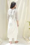 Shop_Tatwa_Ivory Handloom Cotton, Viscose, Silk Embroidery, Chanderi Kurta And Pant Set _at_Aza_Fashions