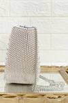 Shop_Kainiche By Mehak_Silver Embellished Semi Circle Shaped Clutch _at_Aza_Fashions