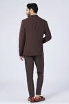Shop_S&N by Shantnu Nikhil_Brown Poly Blend Embroidered Crest Placement Motif Blazer For Men_at_Aza_Fashions