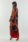 Shop_Aseem Kapoor_Blue Natural Crepe Notched Mitra Printed Kurta And Pant Set _Online_at_Aza_Fashions