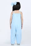 Shop_The little celebs_Blue Imported Lycra Embellished Feathers Jumpsuit _at_Aza_Fashions