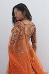 Shop_Nadima Saqib_Orange Blouse Silk Embroidery Dori V Lucknowi Quatrefoil Lehenga Set _at_Aza_Fashions