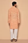 Shop_Aryavir Malhotra_Orange Handloom Cotton Woven Stipes Straight Kurta_at_Aza_Fashions
