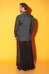 Shop_Echke_Green Cotton Angular Panel Shirt _at_Aza_Fashions