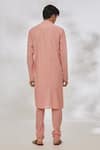 Shop_Manish Nagdeo_Pink Modal Embroidery Resham Placket Kurta Set _at_Aza_Fashions