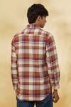 Shop_The Men's Kompany_Brown Cotton Printed Checks Checkered Shirt  _at_Aza_Fashions