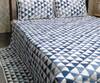 Shop_Cocobee_Blue 100% Cotton Hand Block Print Triangle Bedcover Set_at_Aza_Fashions