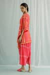 Shop_Surbhi Gupta_Pink Kaftan Georgette Block Print Shazi Short Trouser Set  _at_Aza_Fashions