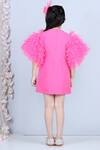 Shop_The little celebs_Pink Imported Crepe Plain Round Neck Dress _at_Aza_Fashions