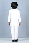 Shop_The little celebs_Cream Silk Embroidered Thread Bandhgala Coat And Pant Set _at_Aza_Fashions