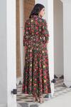 Shop_Rivaaj Clothing_Multi Color Floral Shirt Collar Maxi Dress _at_Aza_Fashions