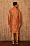 Shop_Arihant Rai Sinha_Orange Art Silk Floral Pattern Kurta Set _at_Aza_Fashions