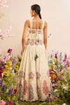 Shop_Chandrima_Ivory Chanderi Embroidered Thread Botanical Cut Work Lehenga _at_Aza_Fashions