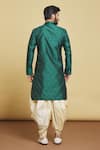 Shop_Arihant Rai Sinha_Green Silk Embroidery Thread Rose Kurta And Dhoti Pant Set _at_Aza_Fashions