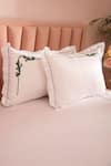 Shop_La Paloma_White 100% Cotton Embroidered Placement Bedsheet Set _at_Aza_Fashions