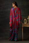 Shop_Shilpi Gupta_Red Armani Satin Printed Geometric V Neck Maxi Dress _at_Aza_Fashions