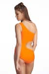 Shop_Kai Resortwear_Orange One Shoulder Sunset Siren Swimsuit  _at_Aza_Fashions