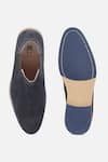 Shop_Hats Off Accessories_Blue Suede Leather Plain Chelsea Boots  _at_Aza_Fashions