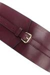 Shop_Trov_Maroon Luca Buckle Broad Belt _at_Aza_Fashions